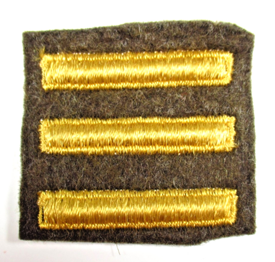 WWII US Army Overseas Service Bars Patch 3 Bars 18 Months Wool