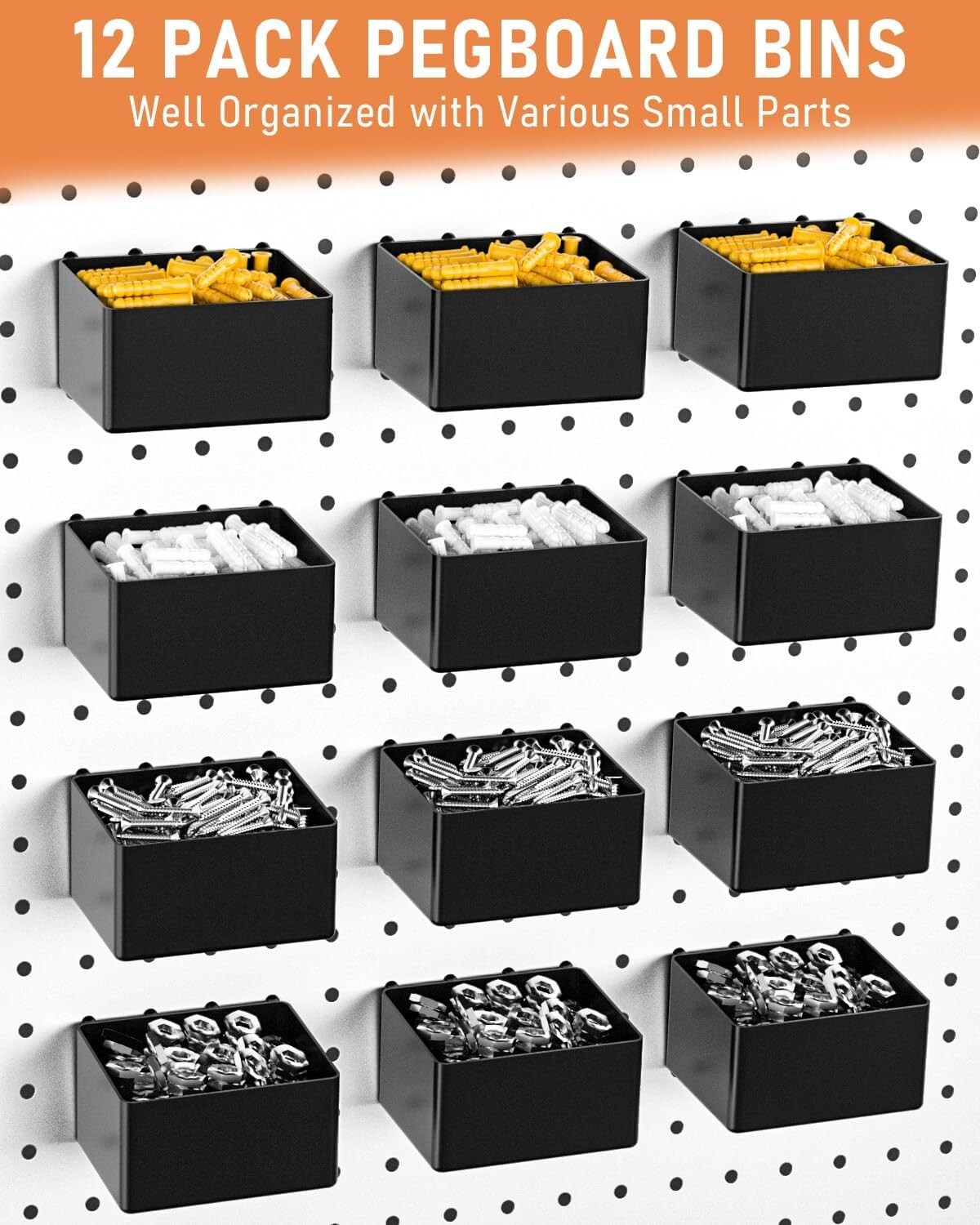 278PCS Pegboard Accessories Organizer Kit, Peg Board Hooks Assortment with Bi...