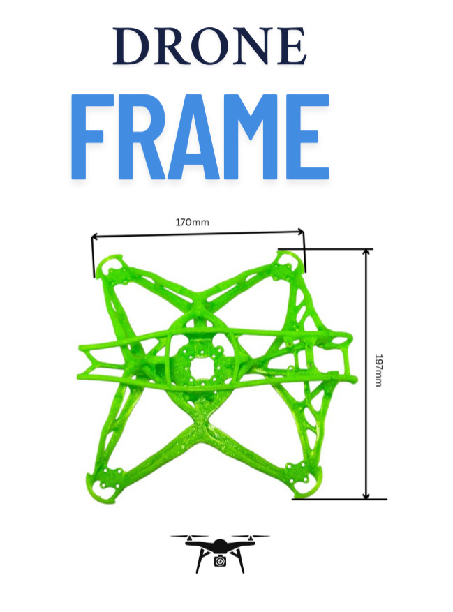 5" FPV Drone Frame – Durable PETG 3D Printed Quadcopter Airframe for Freestyle