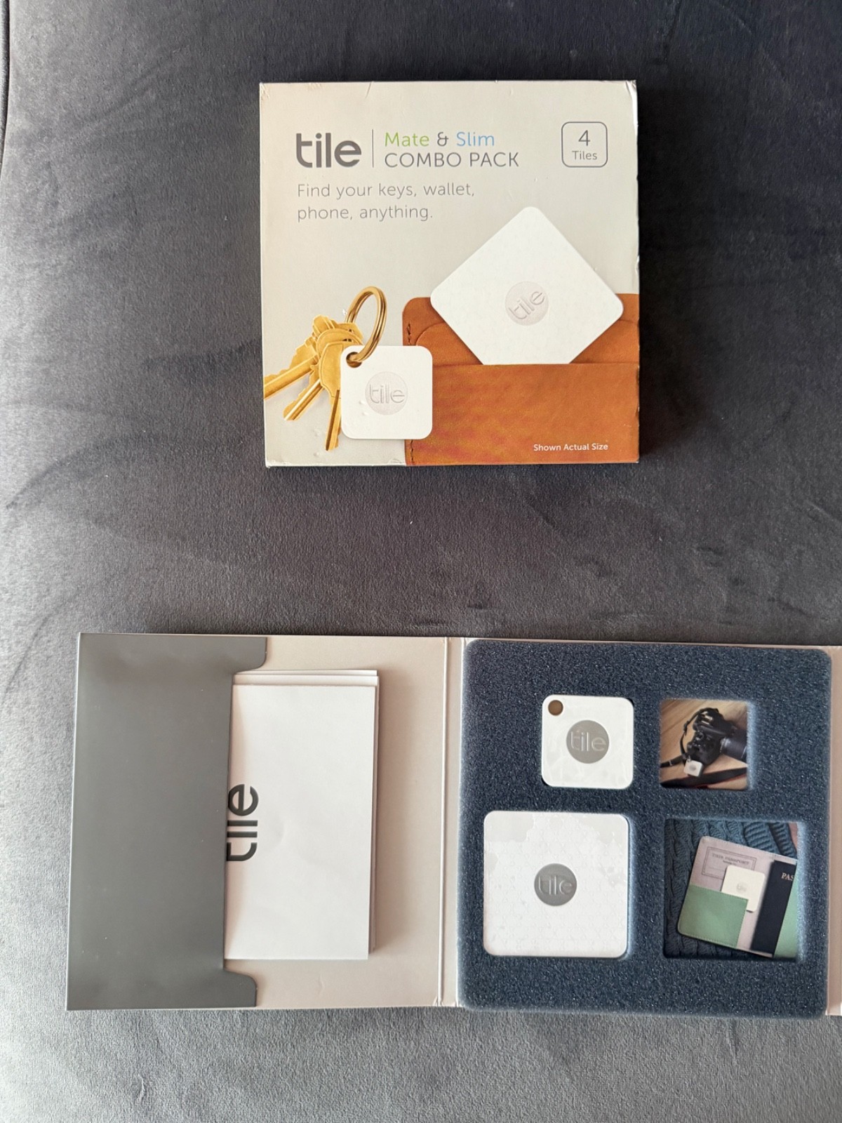 Tile Mate & Tile Slim Bluetooth Tracker 2-Pack w/ Original Box & Manual