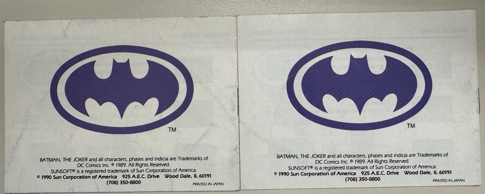 Batman Authentic Nintendo Game Boy Manual Only *