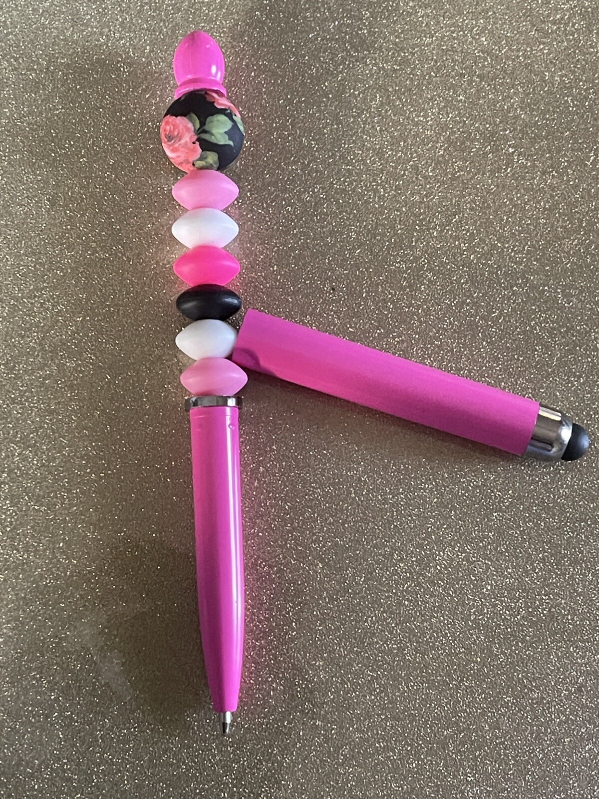Pink Beadable Stylus And Pen