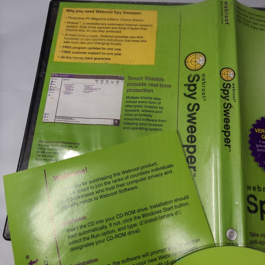 Webroot Spy Sweeper 2003 - 2005 Anti-Spyware Software. COMPLETE!