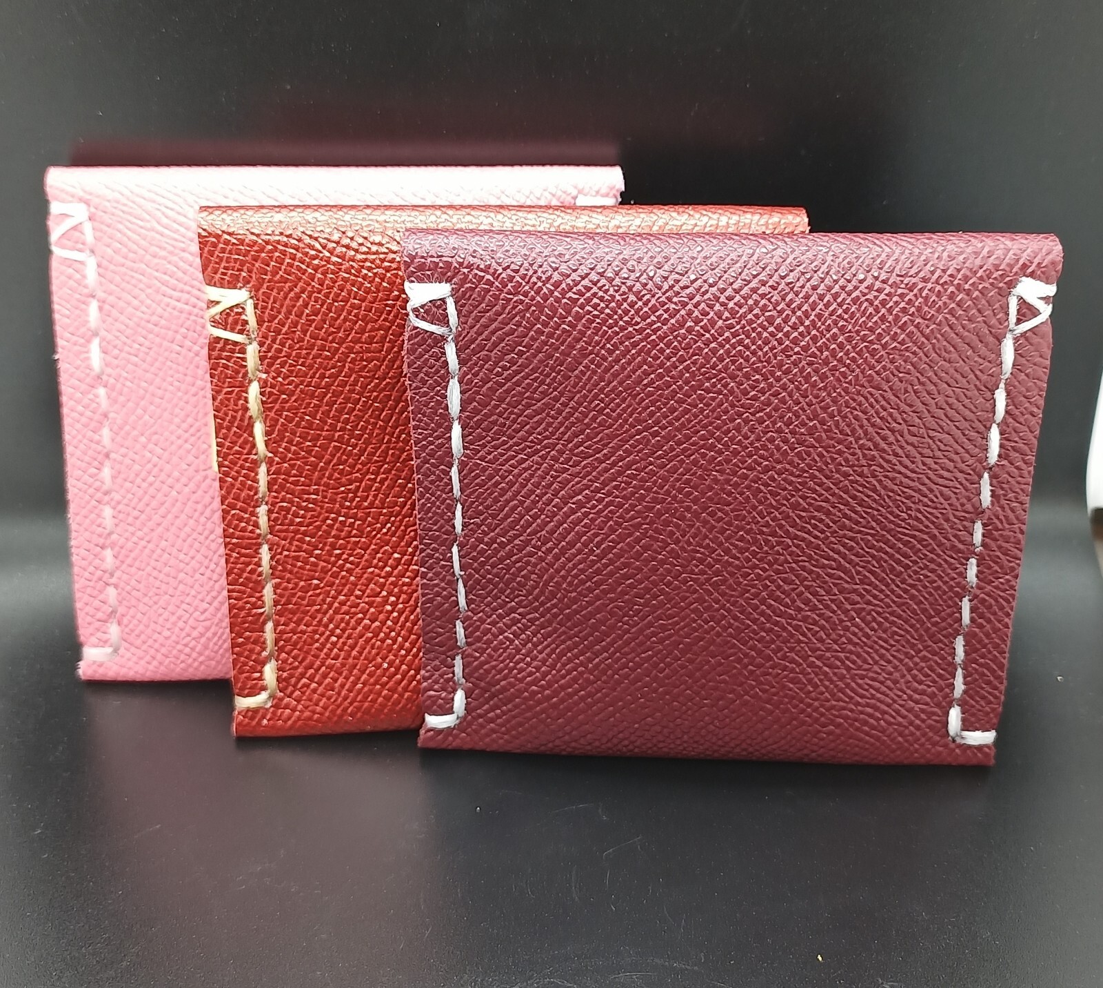 Saffiano Leather Crosshatch patterned Rosary pouch