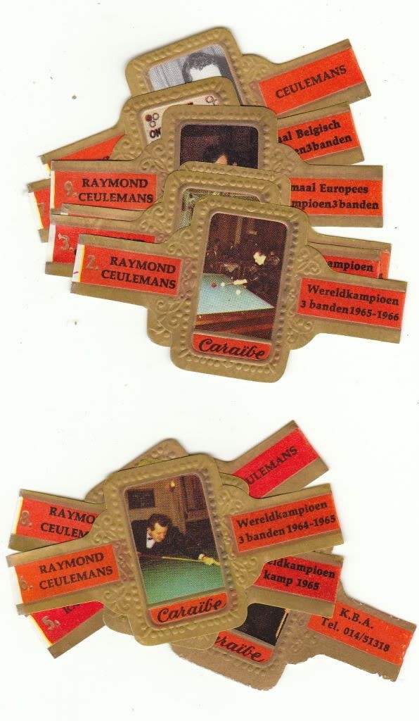 10 Cigar Bands Caraibe Raymond Ceulemans Carom Billiards AVB254hampion