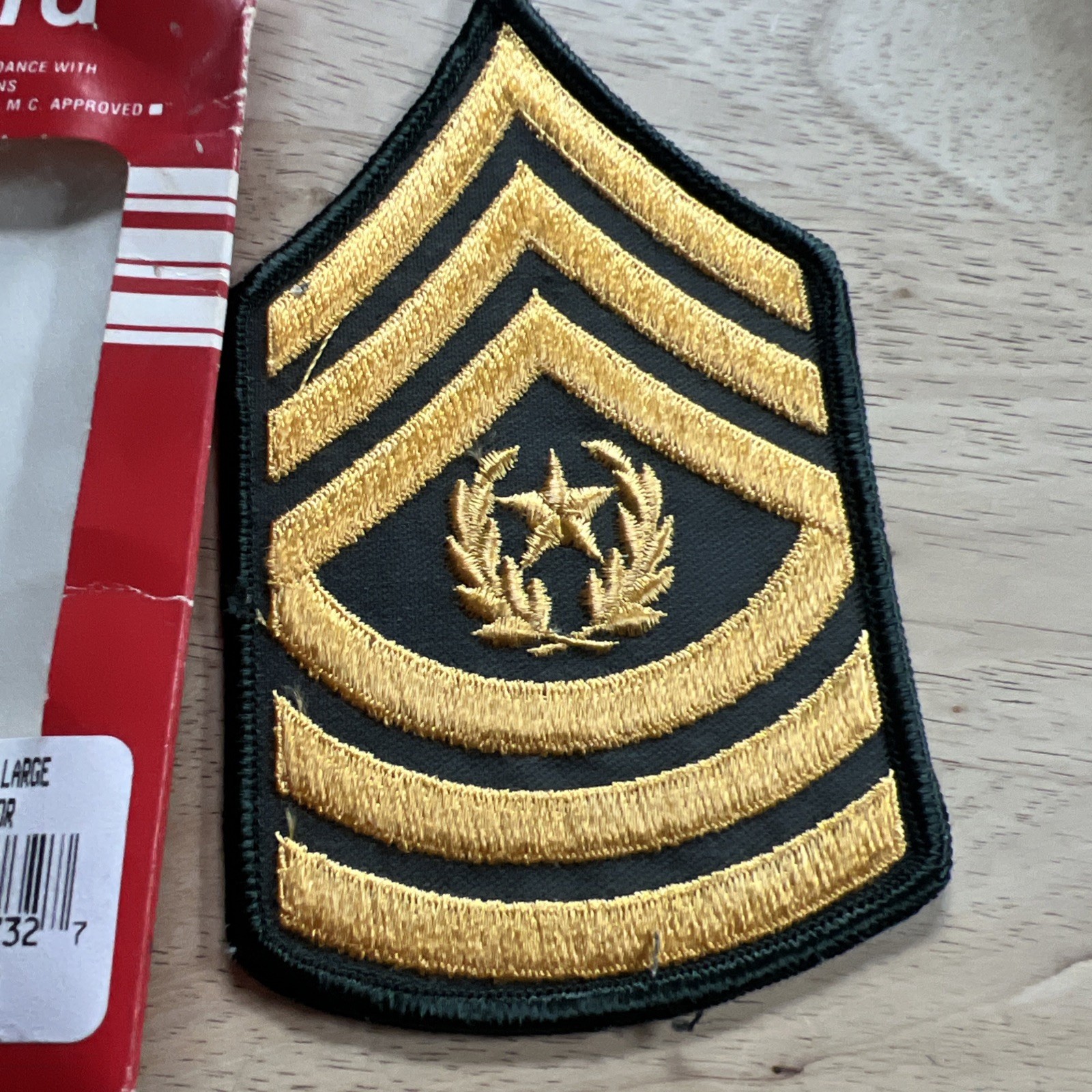 ORIGINAL U.S. ARMY FULL SIZE COMMAND SERGEANT MAJOR CHEVRONS, STRIPES
