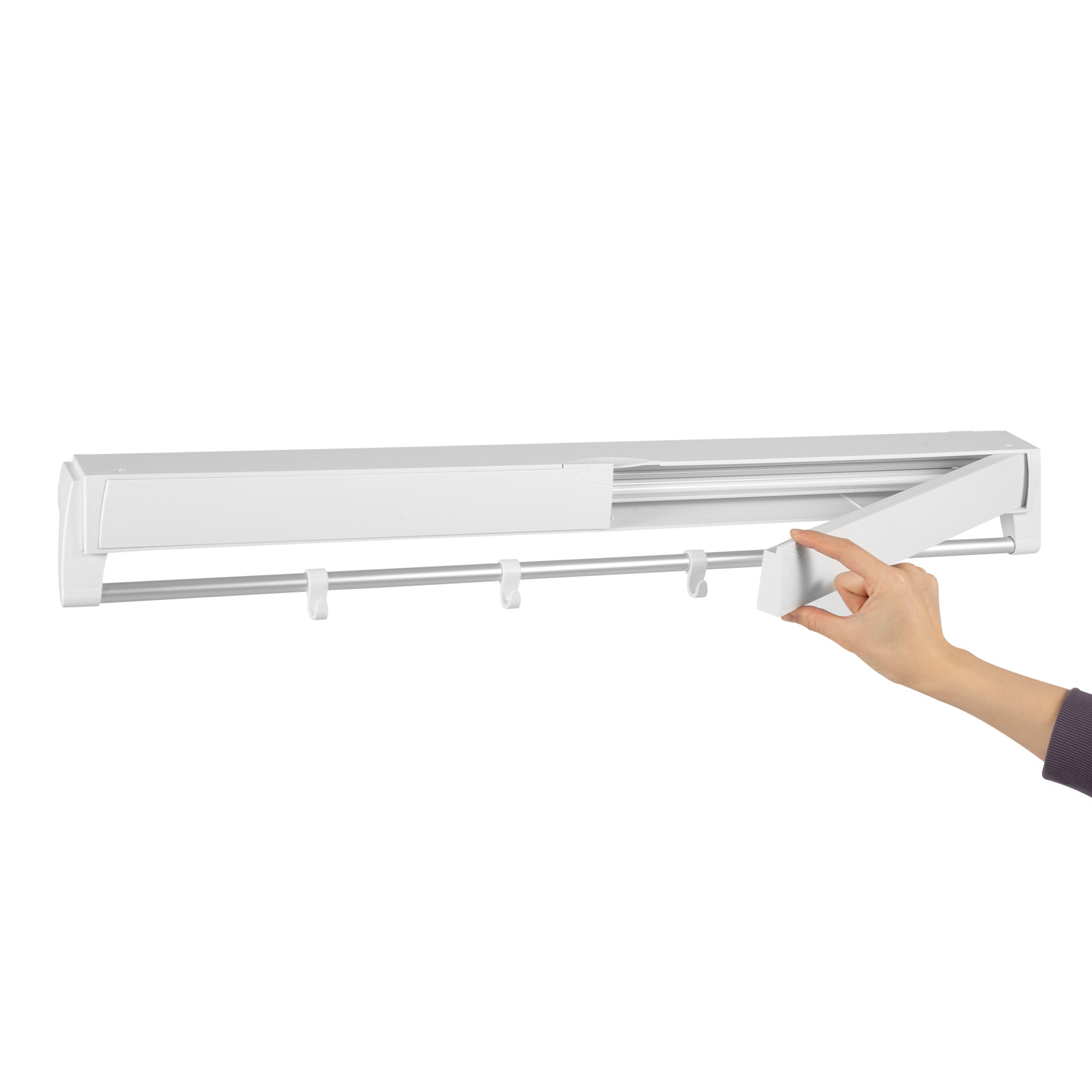 Wall-mounted Laundry Clothes Storage Drying Rack Retractable Dryer Hanger White