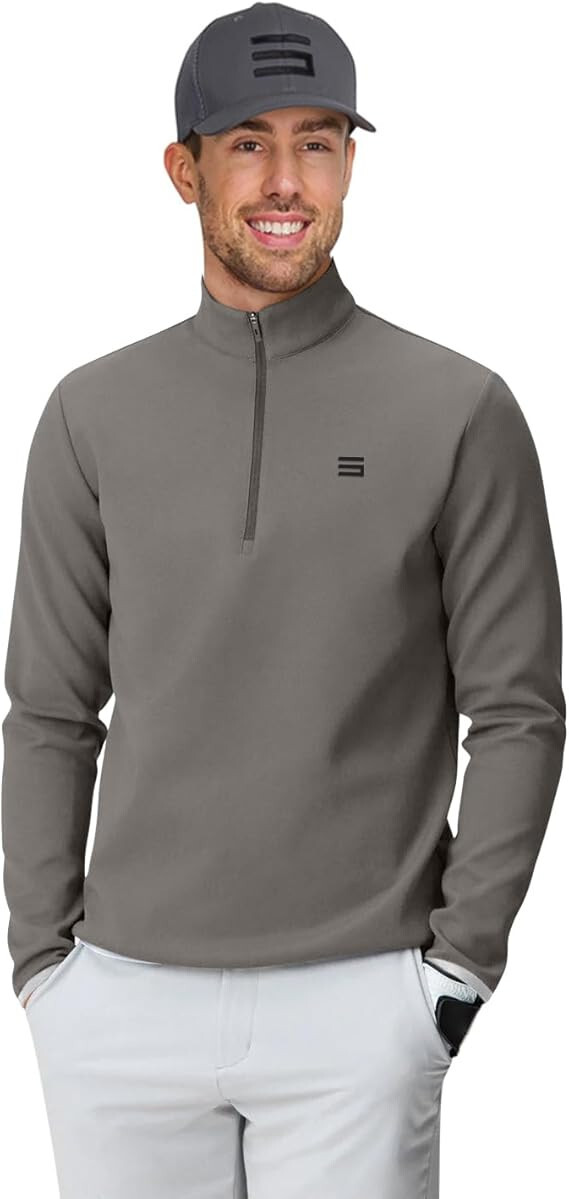 L Three Sixty Six Men's Therma Quarter Zip Pullover  1/4 Zip Sweater