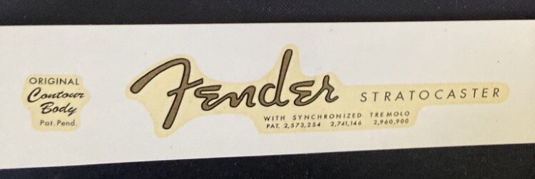 FENDER Stratocaster 1962,1961,1960 1963 Perfect  OLD STYLE WATERSLIDE Decal RARE