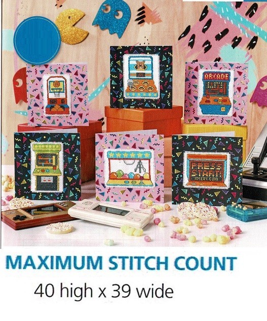 RETRO ARCADE CARDS CROSS STITCH  PATTERN  ONLY   EQ  PAQ