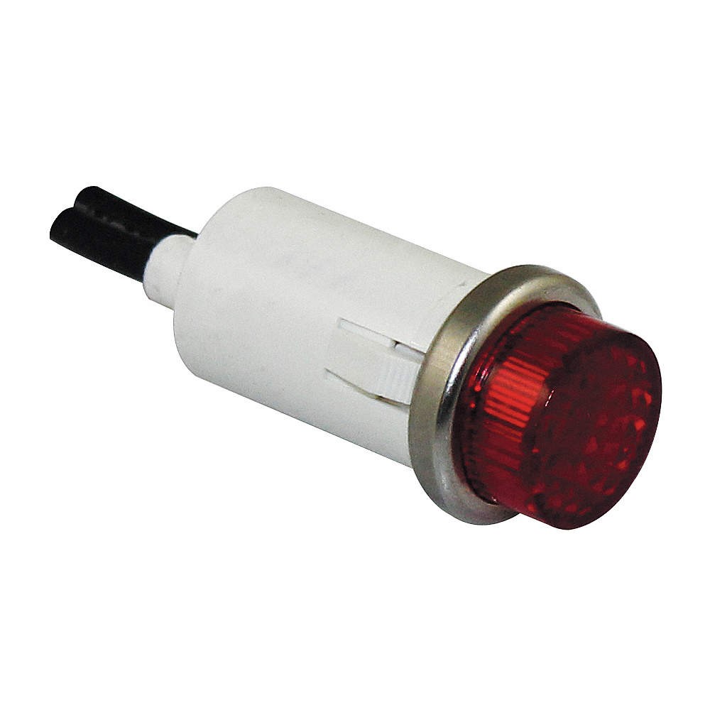 DAYTON 22NY40 Raised Panel Light, Red, 12 V AC/DC 22NY40