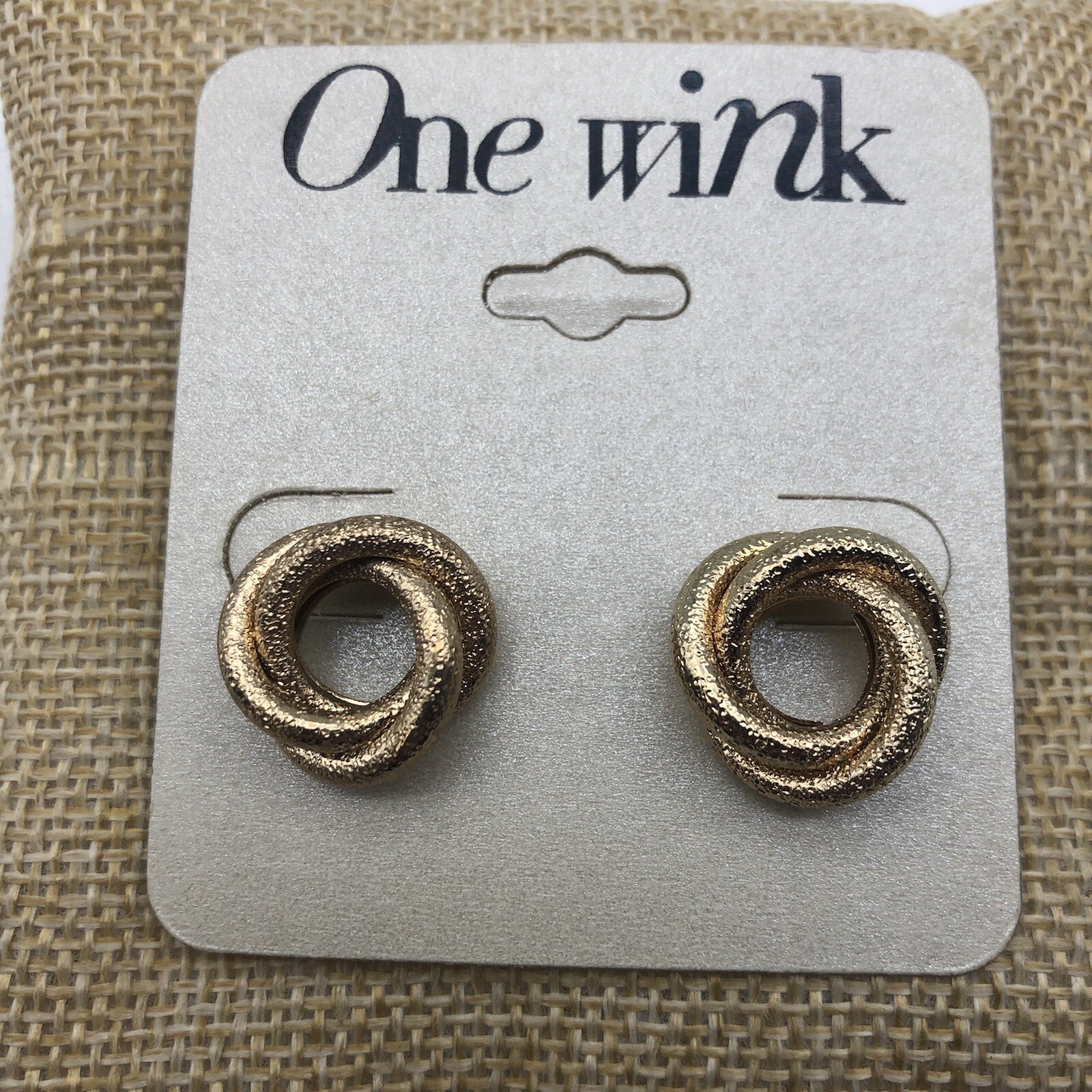 Cute stud circle circlet earrings on card One Wink