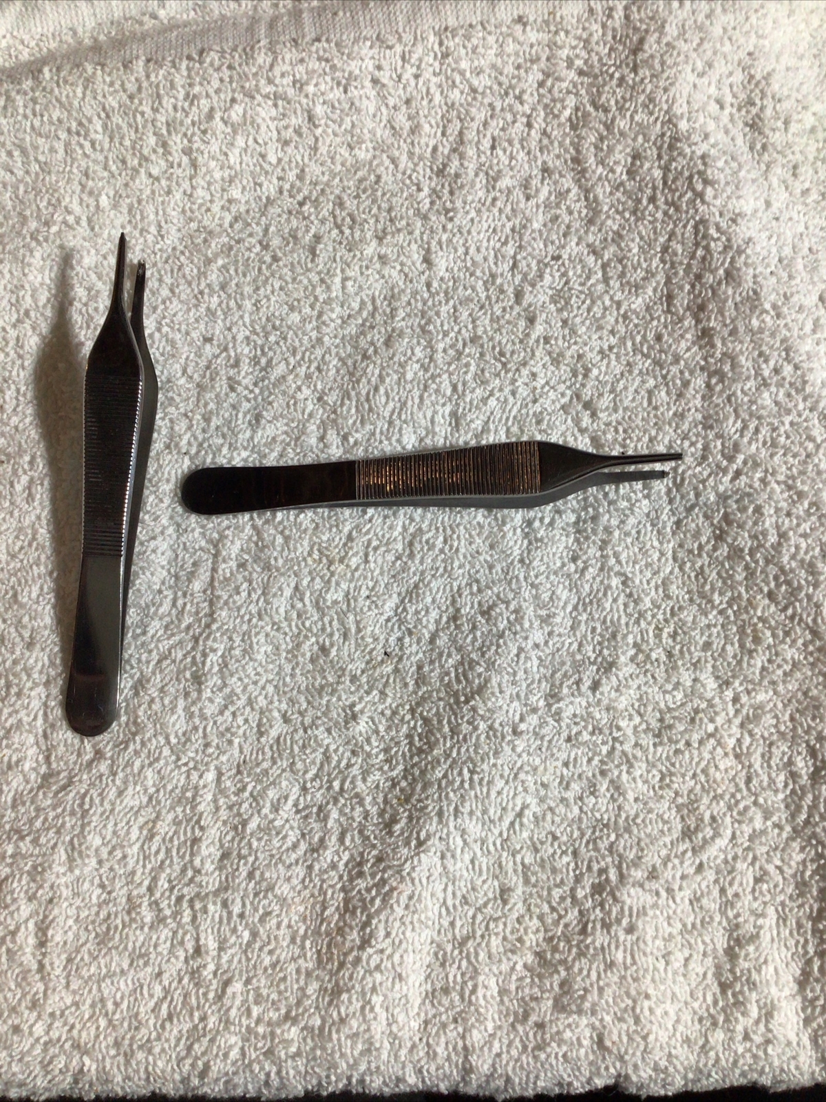 2 Dental Adson Kocher Tissue Tweezers Medical Toothed Dressing Surgical Forceps