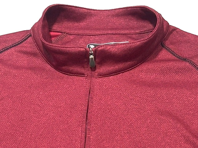 Pebble Beach Men's Performance 1/4 Zip Long Sleeve Red Golf Pullover - Size L