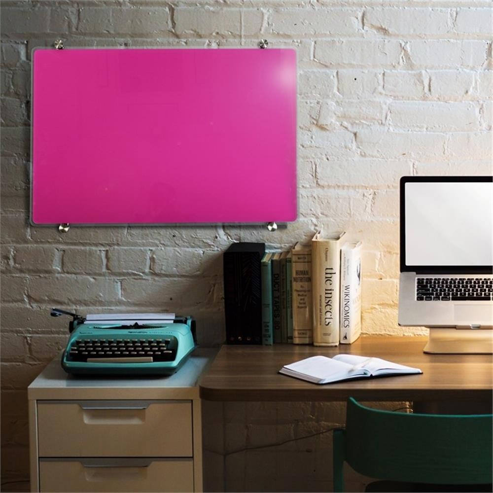 Viztex Glacier Magnetic Glass Dry Erase Board Soft Violet 30x40 inch