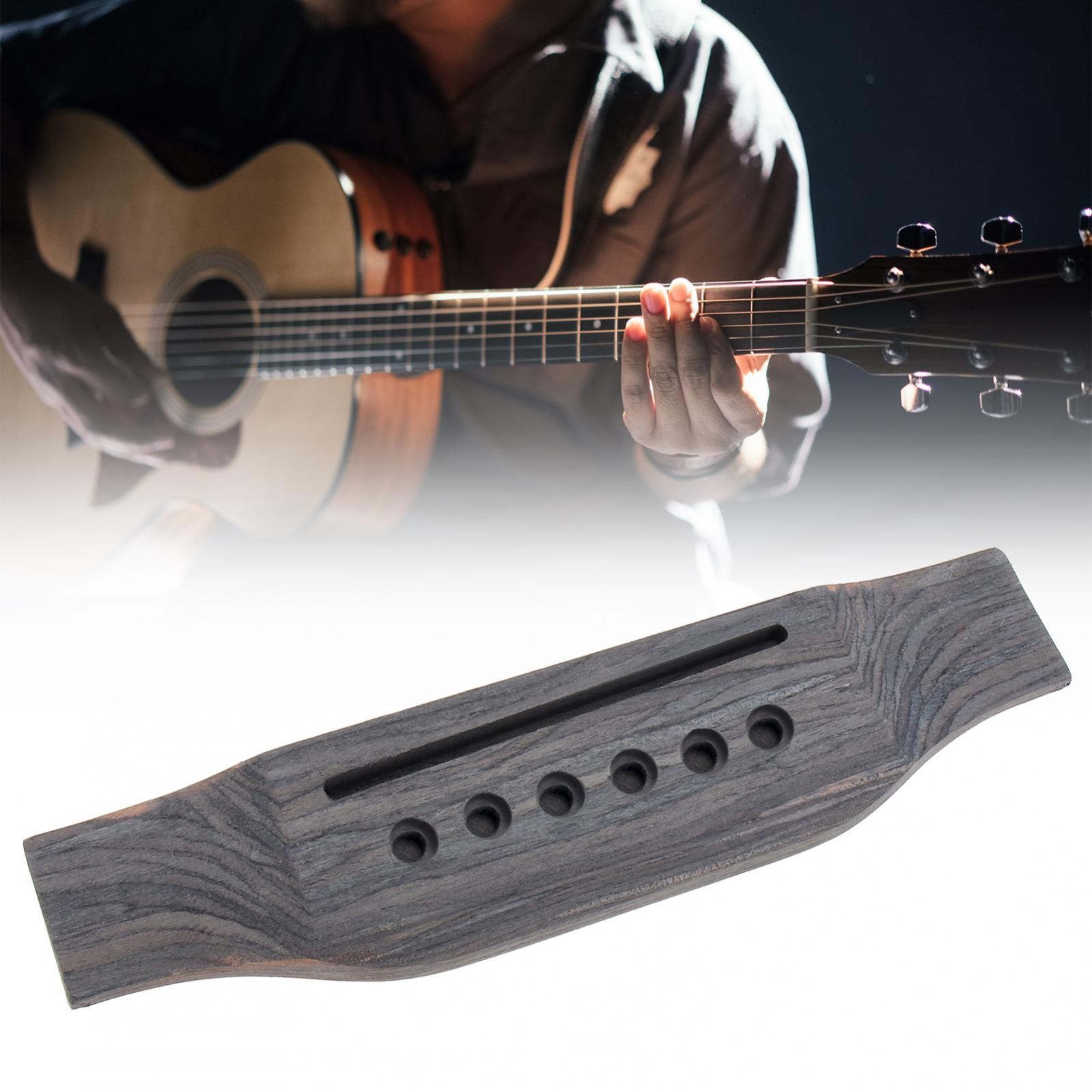 Wood Acoustic Guitar Bridge Set - Wood Guitar Parts for 40 41 Inch Folk Guitar