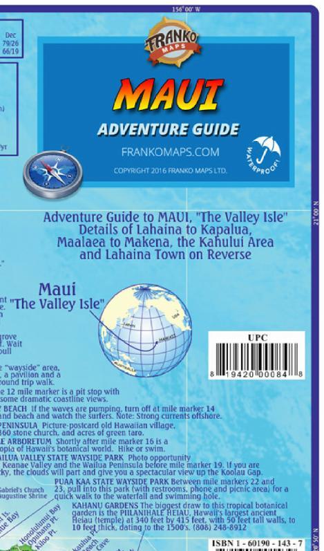 Maui Hawaii Adventure Guide Map Waterproof by Franko Maps