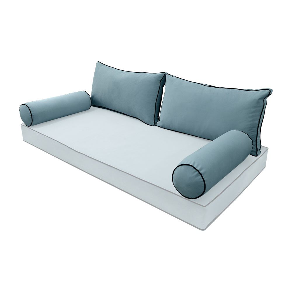 SLIPCOVER ONLY Contrast Twin Style V2 Velvet Indoor Daybed Bolster Cushion AD355