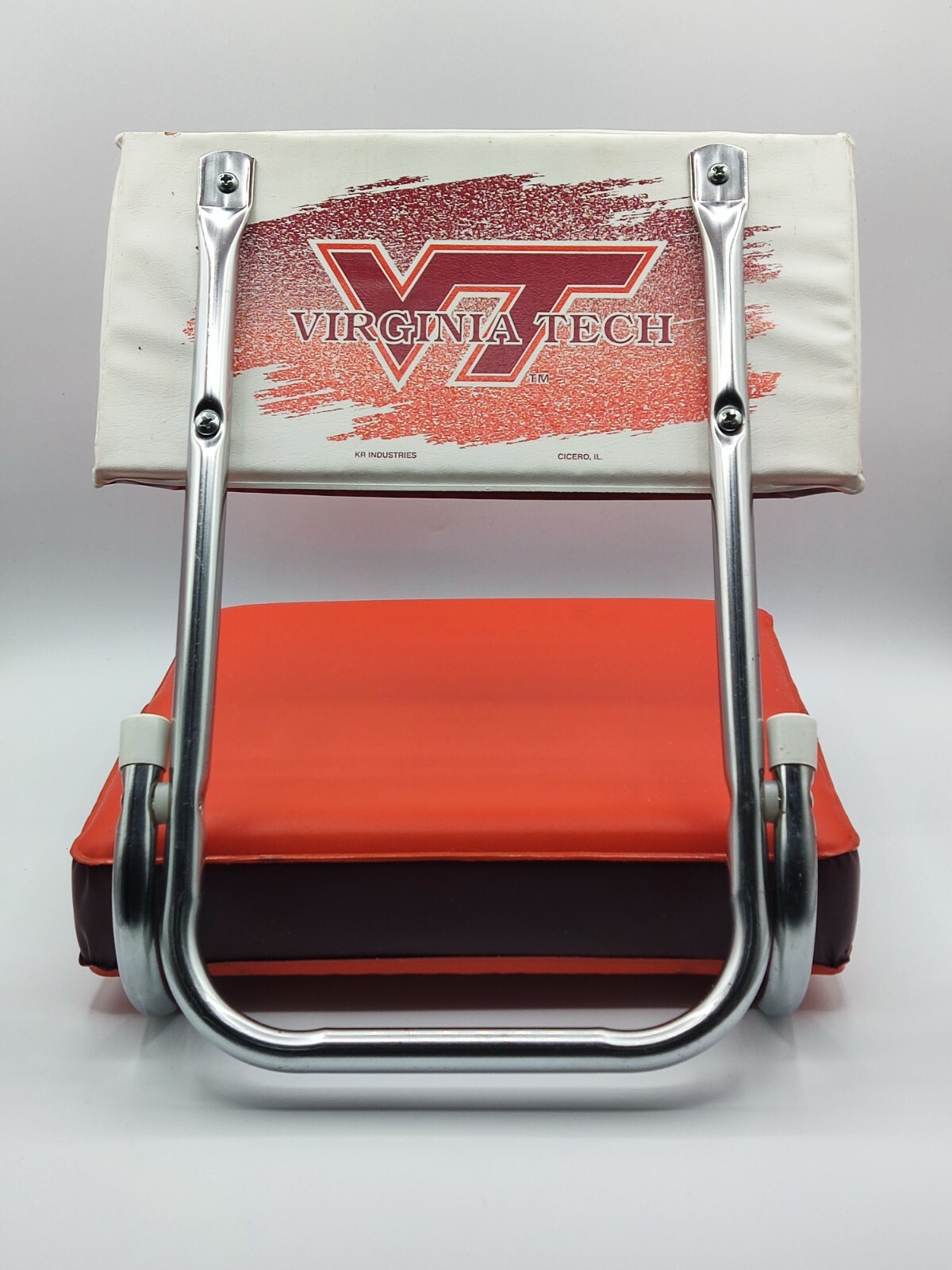 Vintage Virginia Tech Folding Stadium Seat KR Industries Orange/Maroon