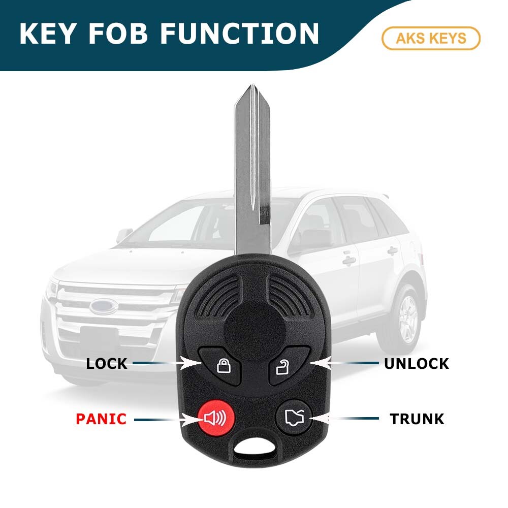 New 4B Uncut Remote Head Ignition Key Keyless Combo Fob Replacement for Ford 4B