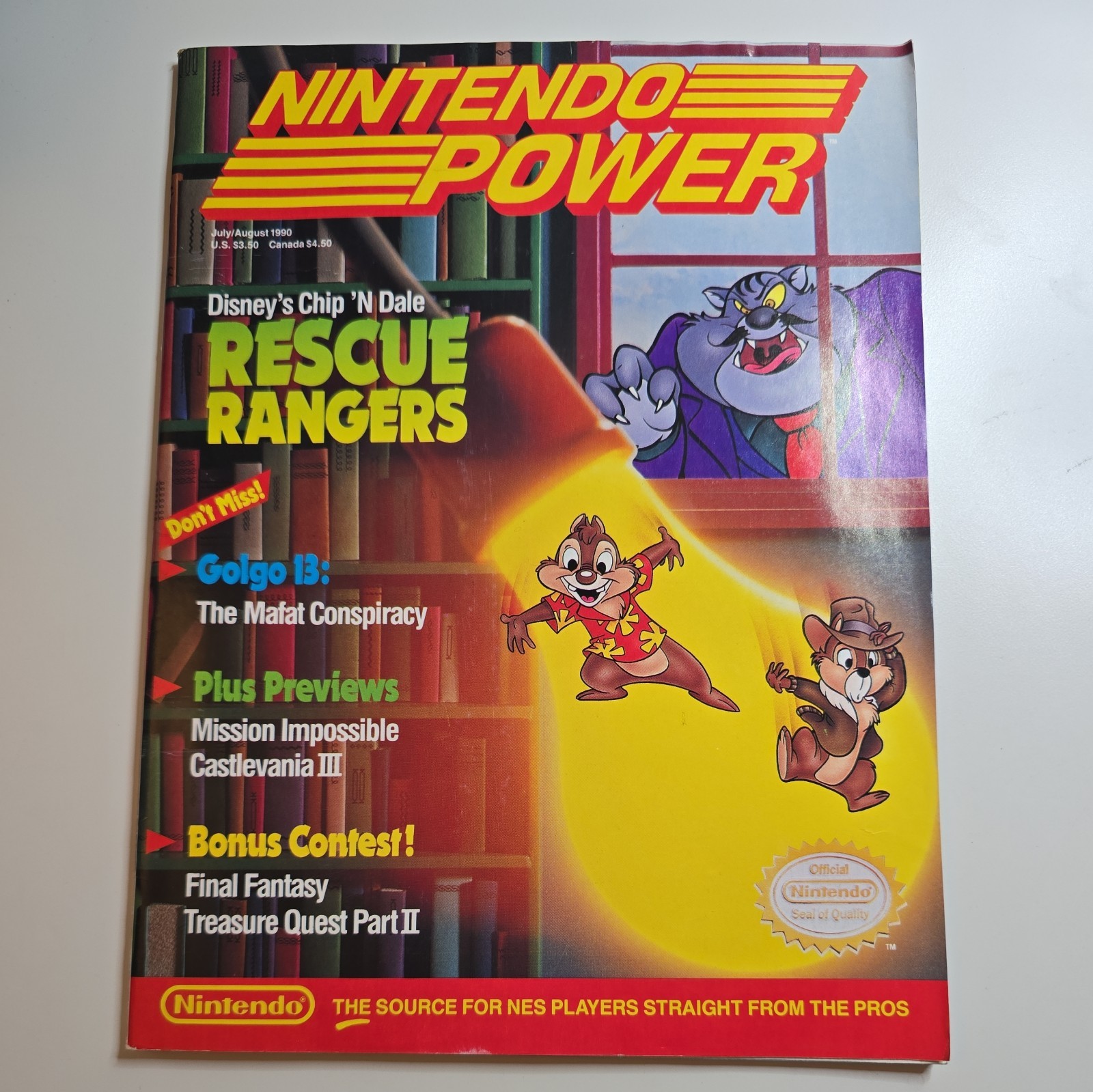 Nintendo Power Rescue Rangers July/August 1990 W/ Poster