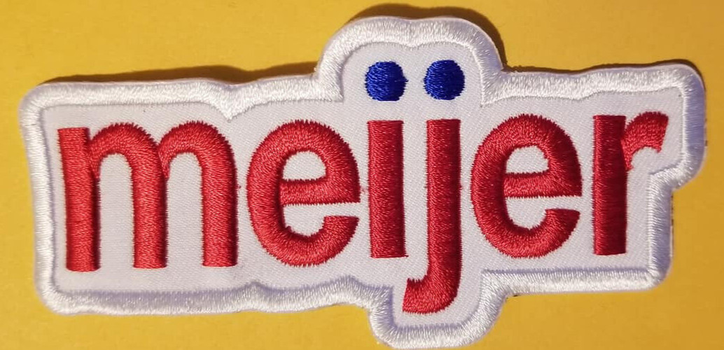Meijer Embroidered Patch worldwide shipping approx 1.75x3.75"