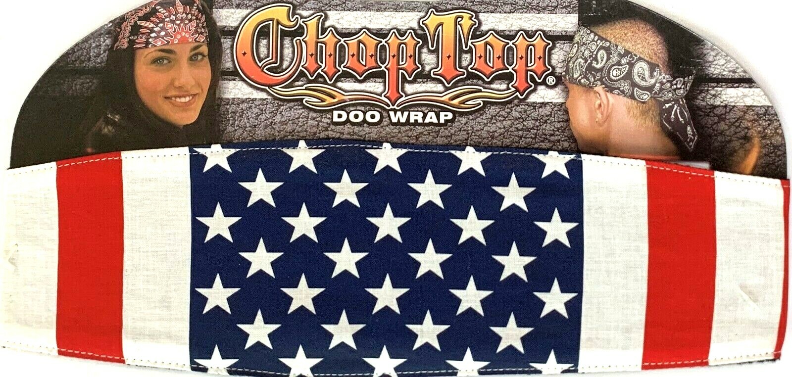CHOP TOP USA FLAG BIKER DOO WRAP HEADBAND BANDANA MOTORCYCLE DOO RAG SWEATBAND