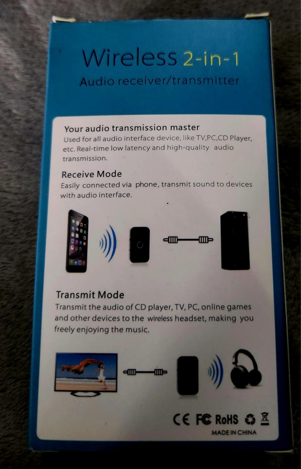 Wireless 2-in-1 Audio Receiver/Transmitter
