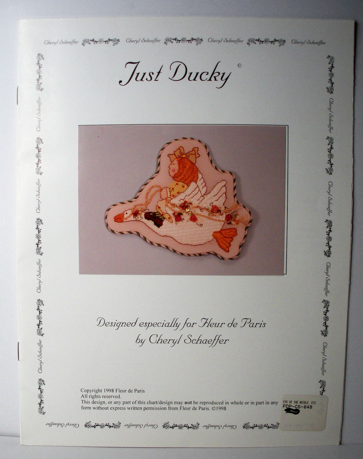 Charted Needlepoint Pattern Just Ducky Cheryl Schaeffer Fleur de Paris 1998