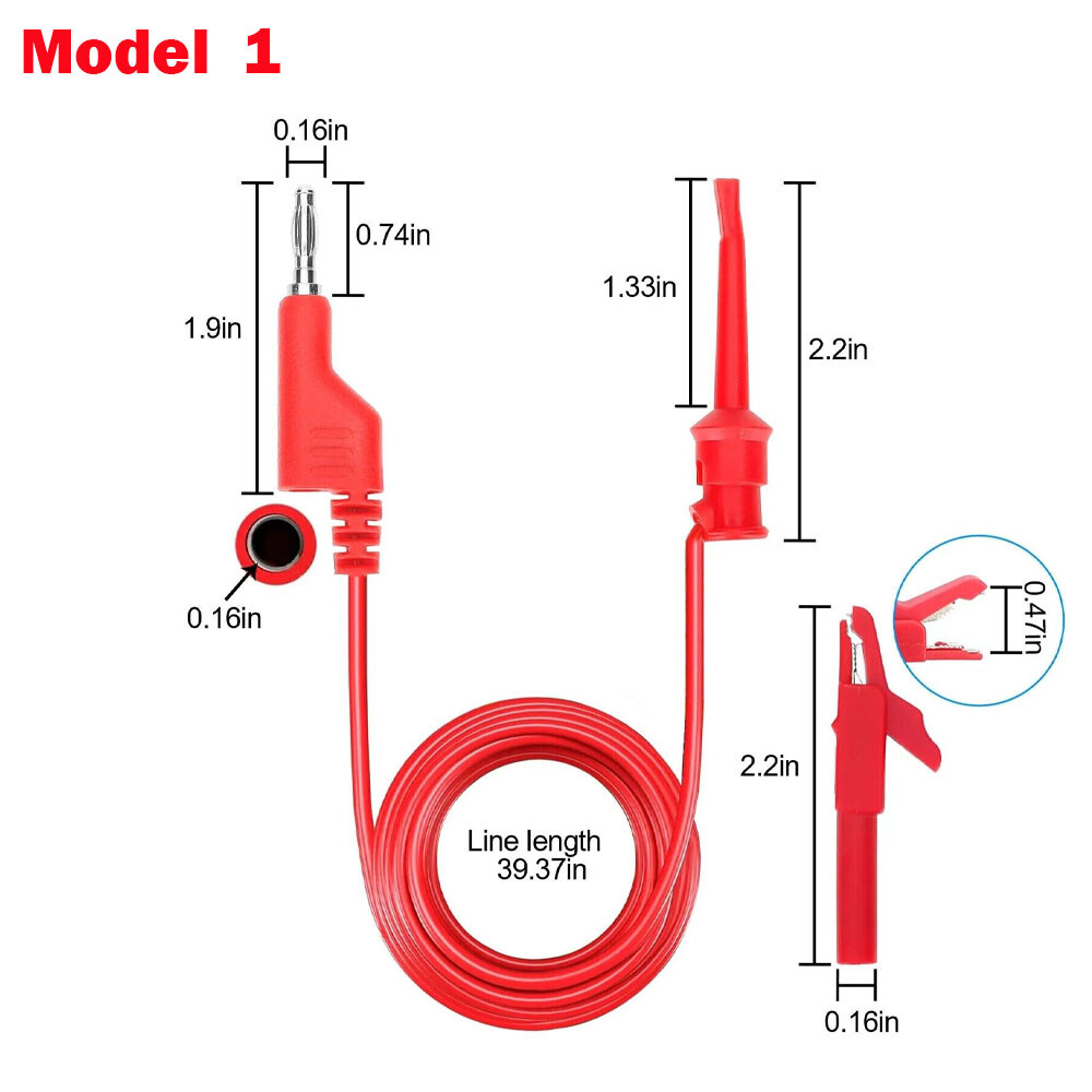 3.3FT 4mm Stackable Banana Plug Test Lead Kit & Alligator Clip & Back Probe NEW