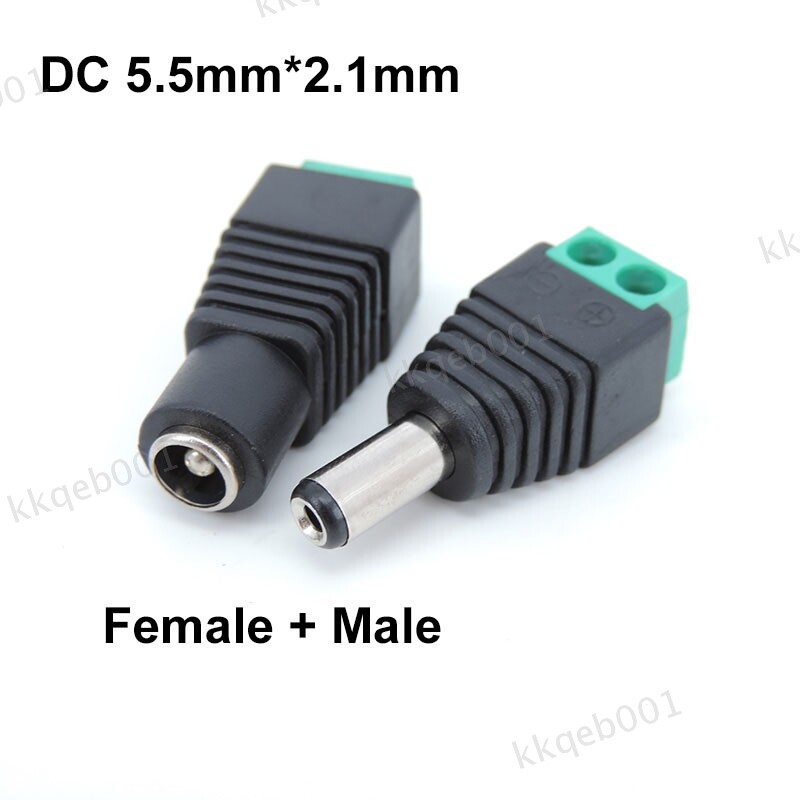 DC Male Female Plug 2.1mm x 5.5mm 5.5x2.1mm Power cable terminal Adapter