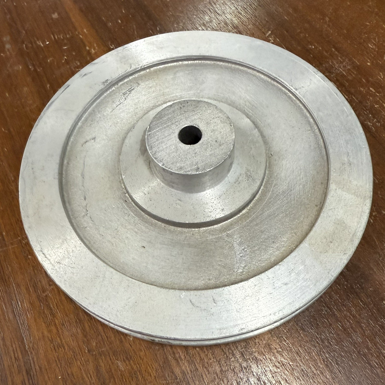 NOS 5" Pulley for 1/4" Round Belt, 19/64" Min Bore, Aluminum, no Setscrew