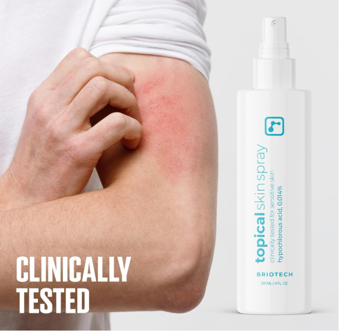BRIOTECH Topical Skin Spray Hypochlorous Acid Spray for Body & Face Eyelid Clean