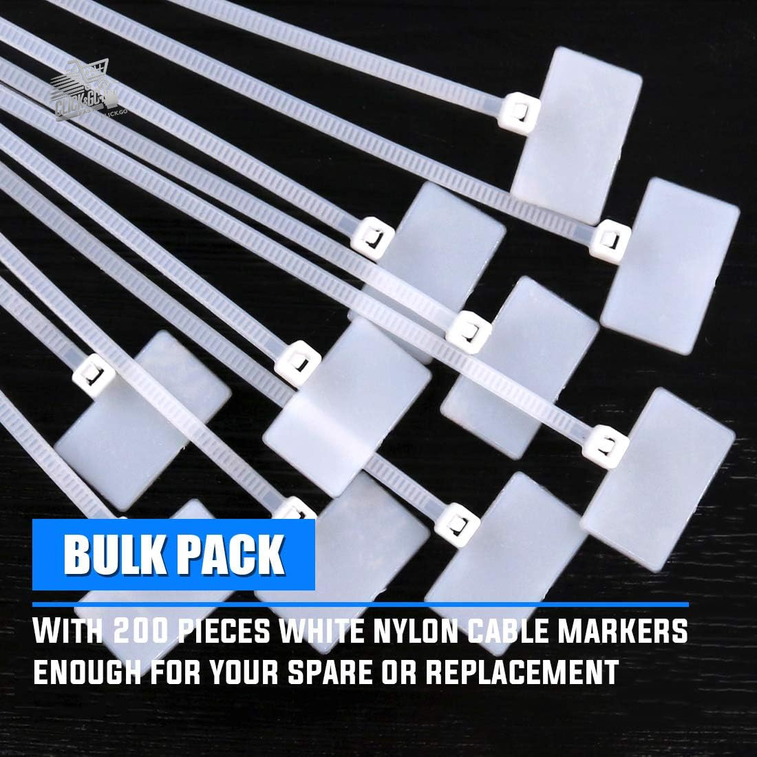 200 15.2cm Self-Locking Nylon Cable Ties, Writing Labels