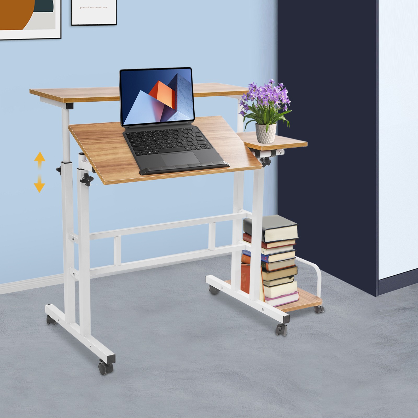 Modern Computer Desk Multi Functional Foldable Computer Table Adjustable Height