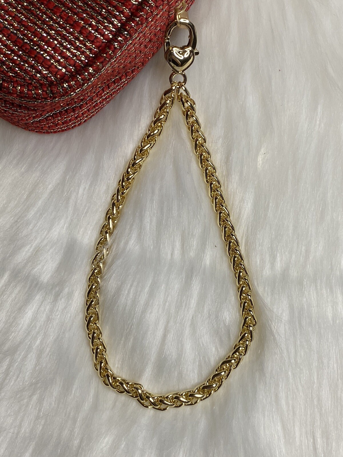 Replacement Metal Chain Handle Wrist Strap Wristlet For Clutch Pouch Gold