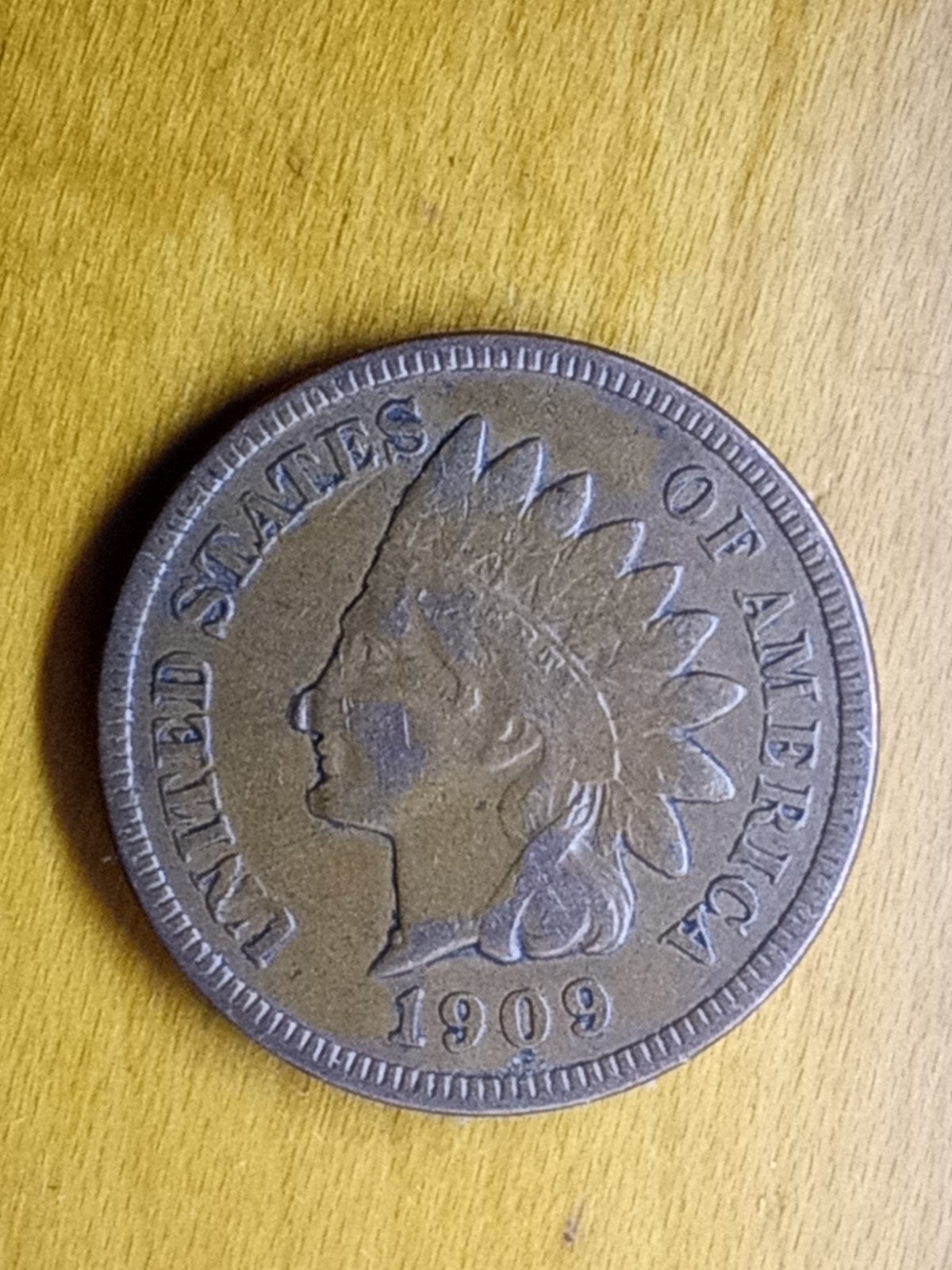 1909 P, Indian cent #3, 3 diamonds, full liberty