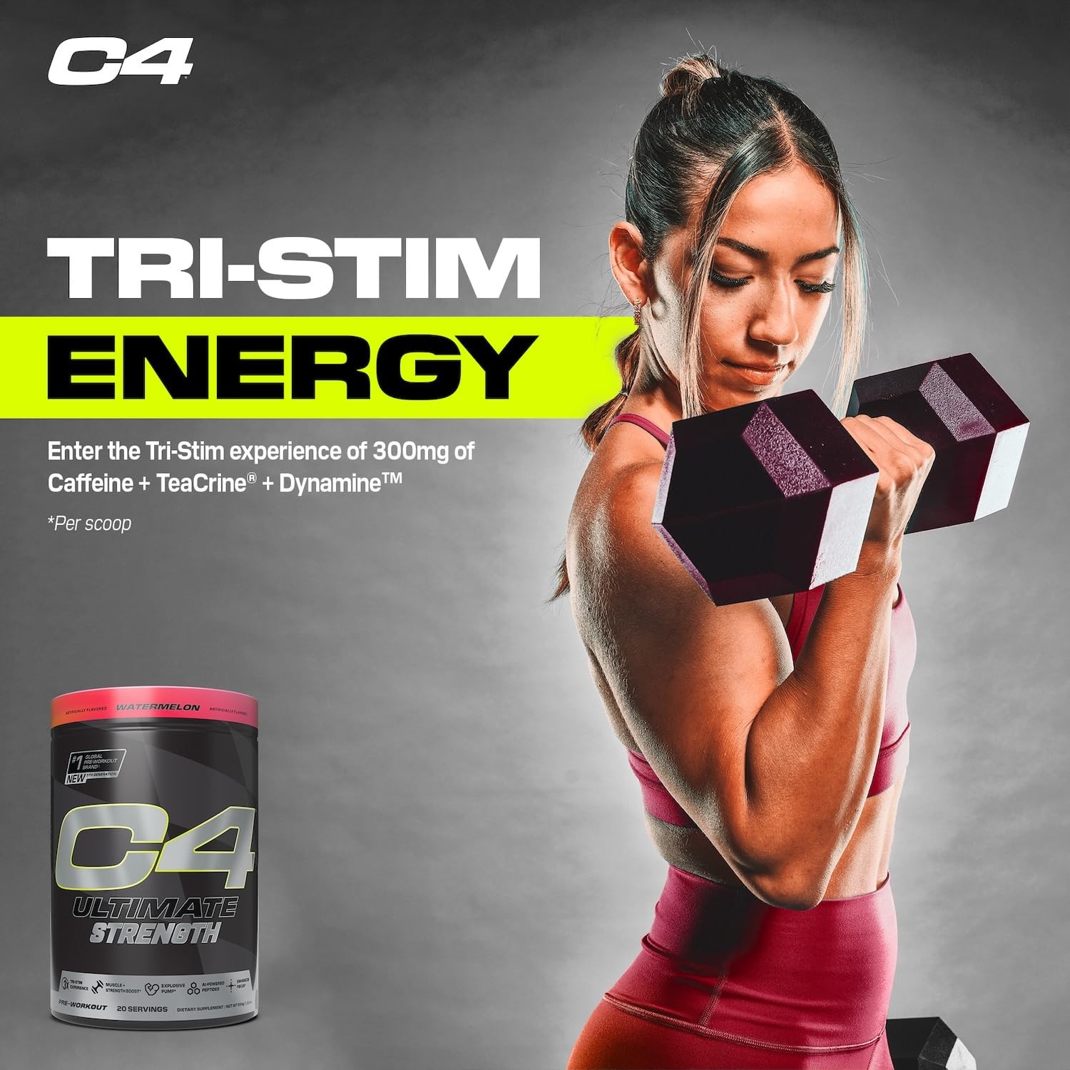 Cellucor C4 Ultimate Strength Pre Workout Powder - Tri-Stim Experience 300mg