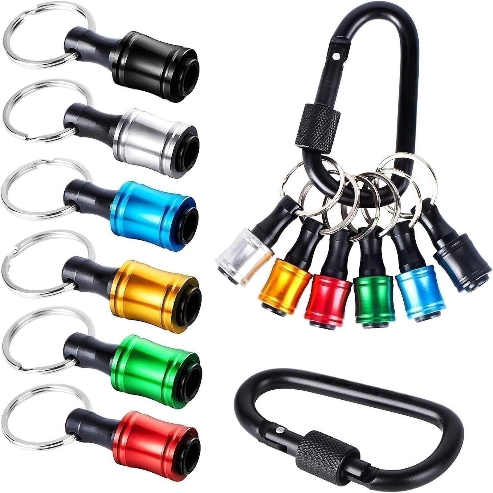 6PCS 1/4 in Hex Bit Holder Keychain, Quick Release Drill Organizer | Aluminum...
