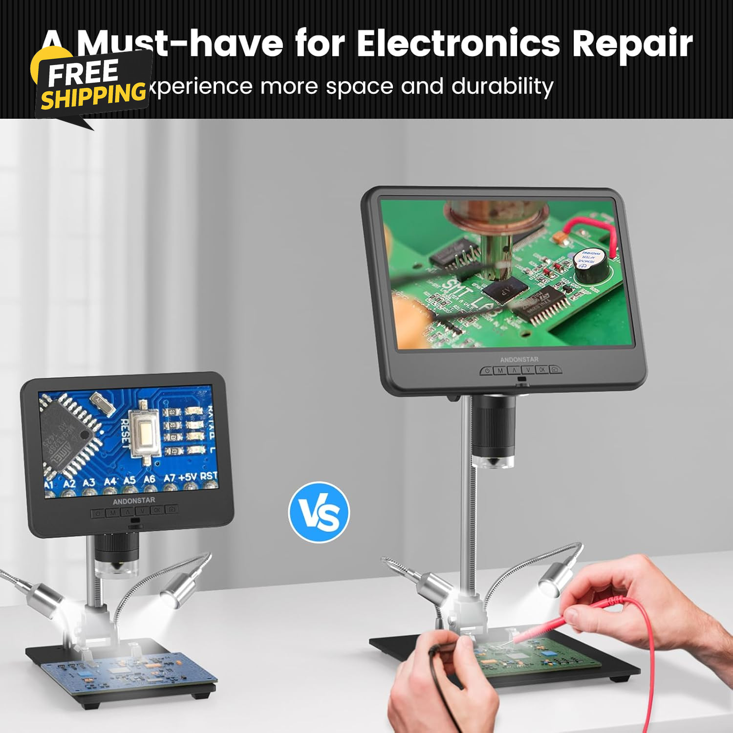AD210 10.1 Inch LCD Digital Microscope for Adults, Soldering Microscope