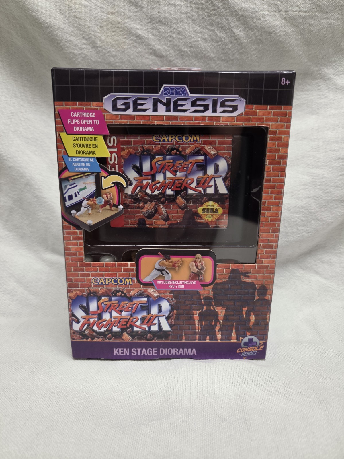 Sega Genesis Console Heroes Street Fighter Ken & Ryu Stage DIORAMA 2025 New