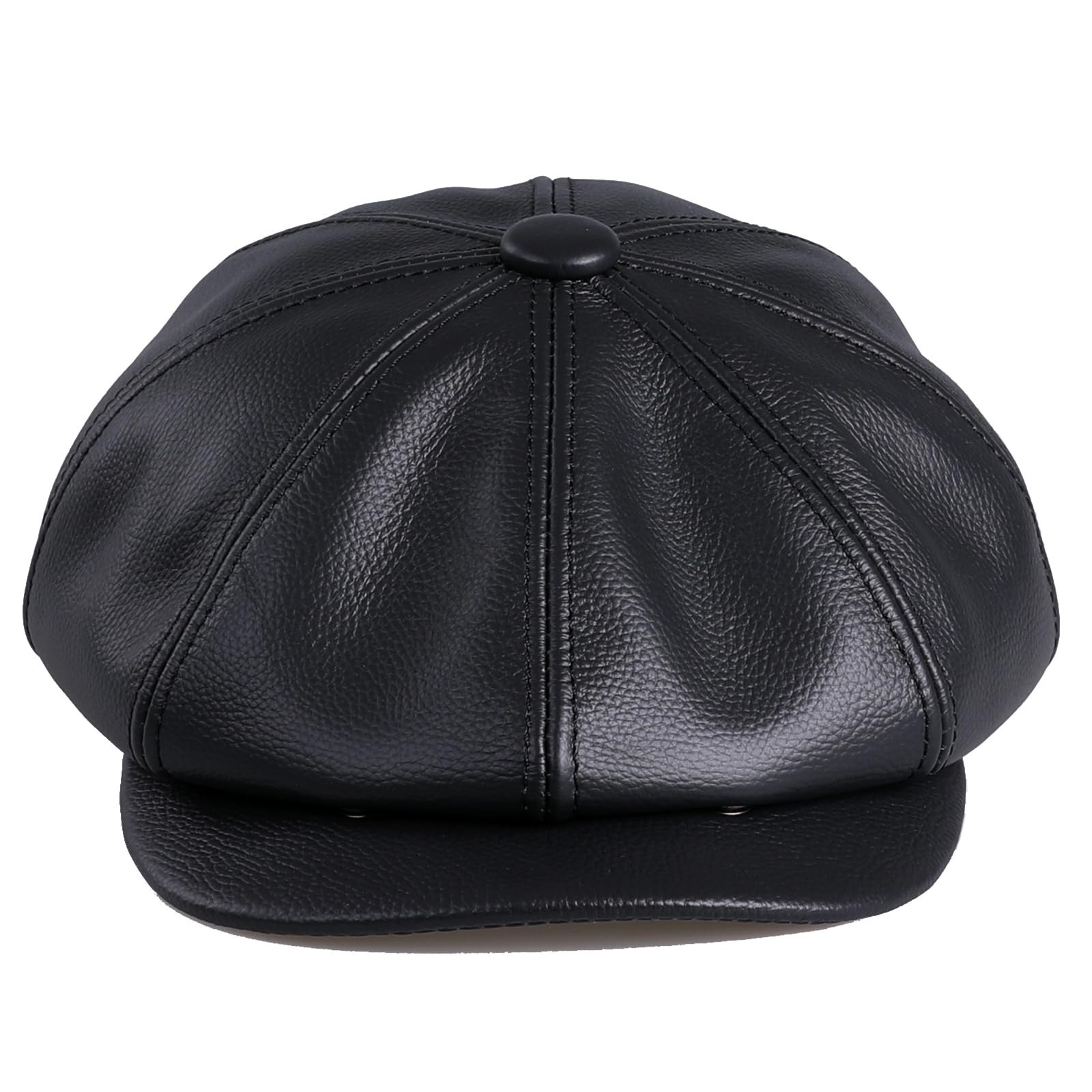 Men's Newsboy Flat Cap 100% Genuine Cowhide Leather Gatsby Ivy Golf Cabbie Hat
