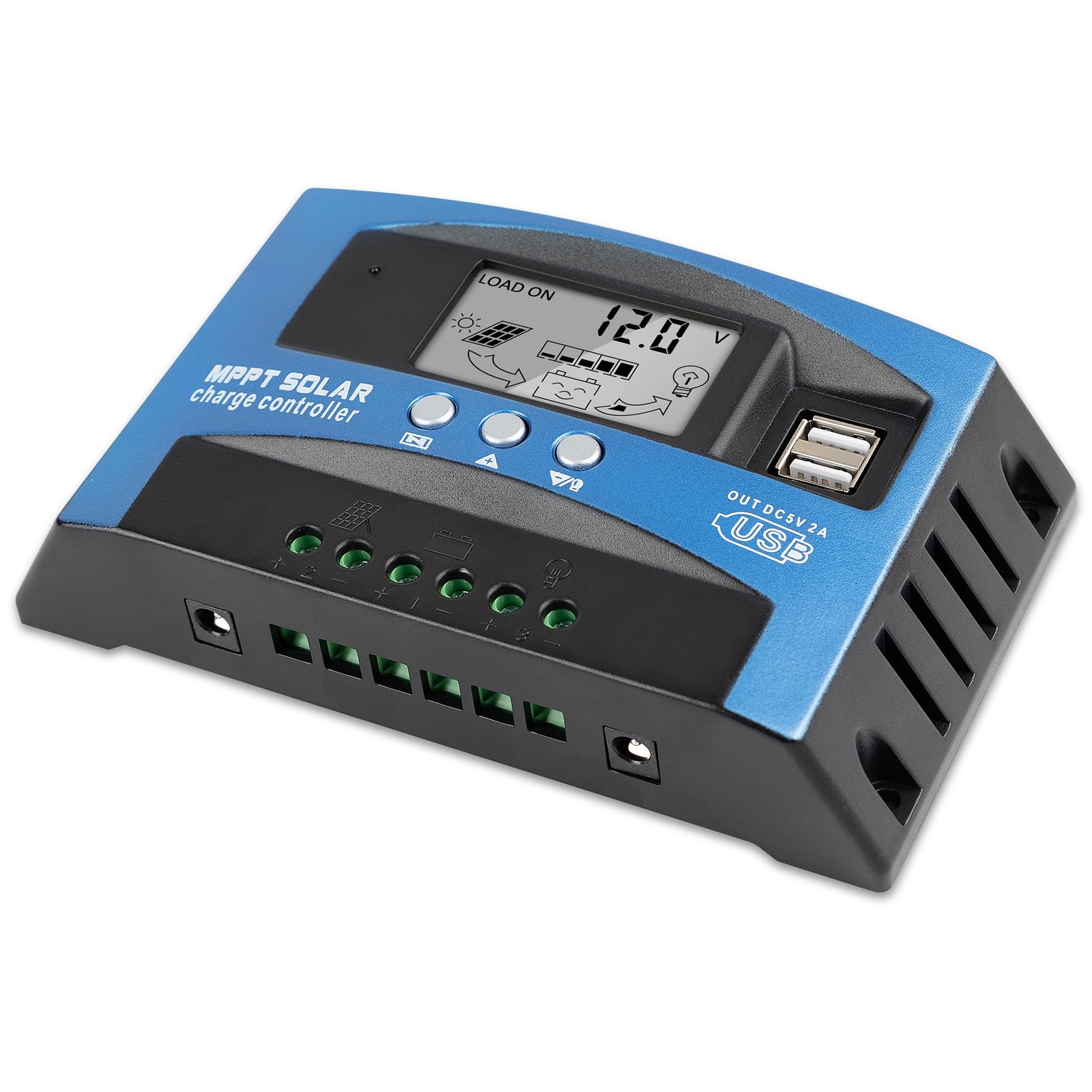 100A MPPT Solar Charger Controller 12V/24V Auto Intelligent Regulator with LC...
