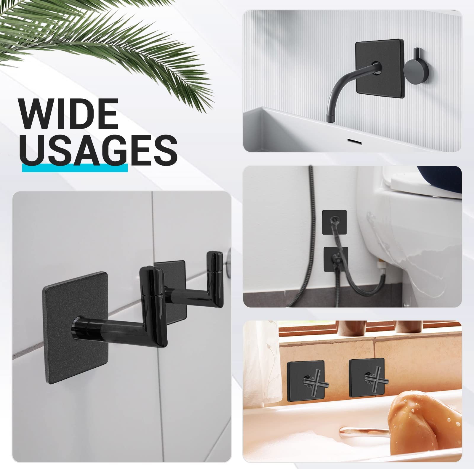 3.5 Inch Large Shower Arm Flange Square Plumbing Cover Plates Black