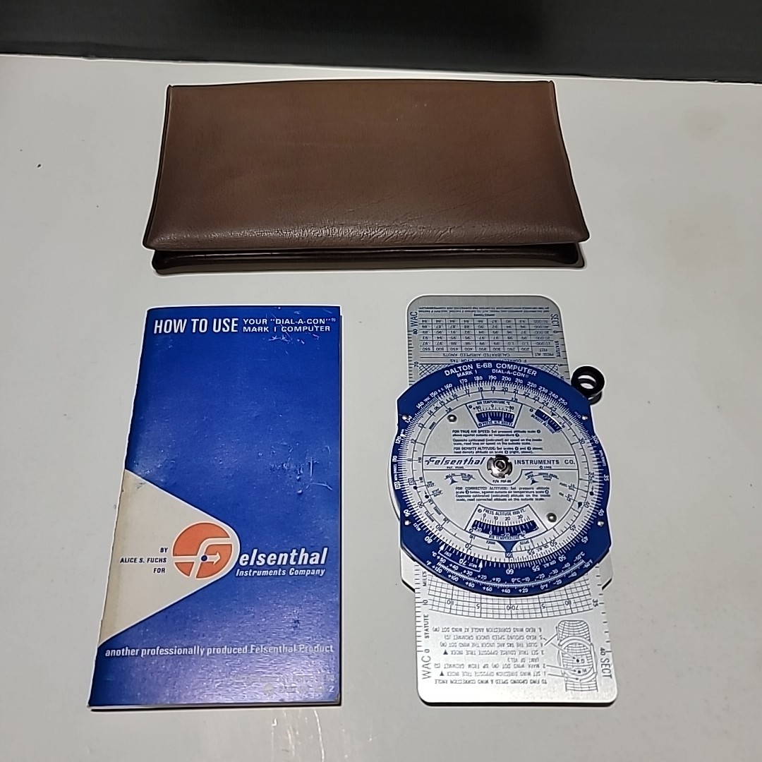 Felsenthal Dalton E6B Computer Dial-A-Con w How To Use Instruction Booklet Case