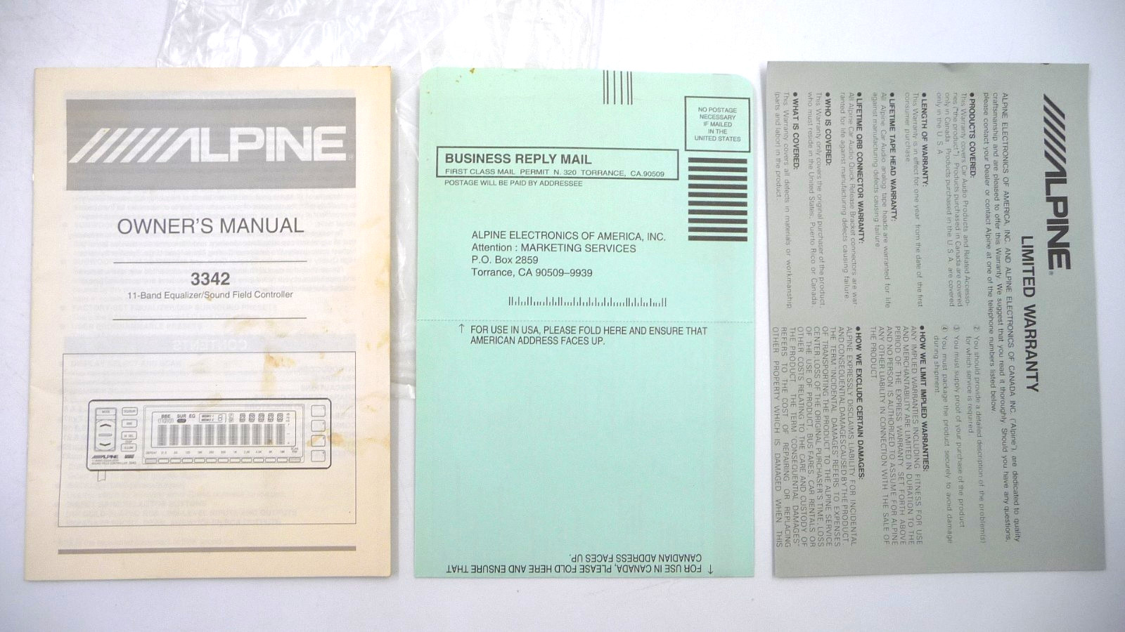 ALPINE 3342 complete in box old school equalizer preamp spectrum analyzer JAPAN