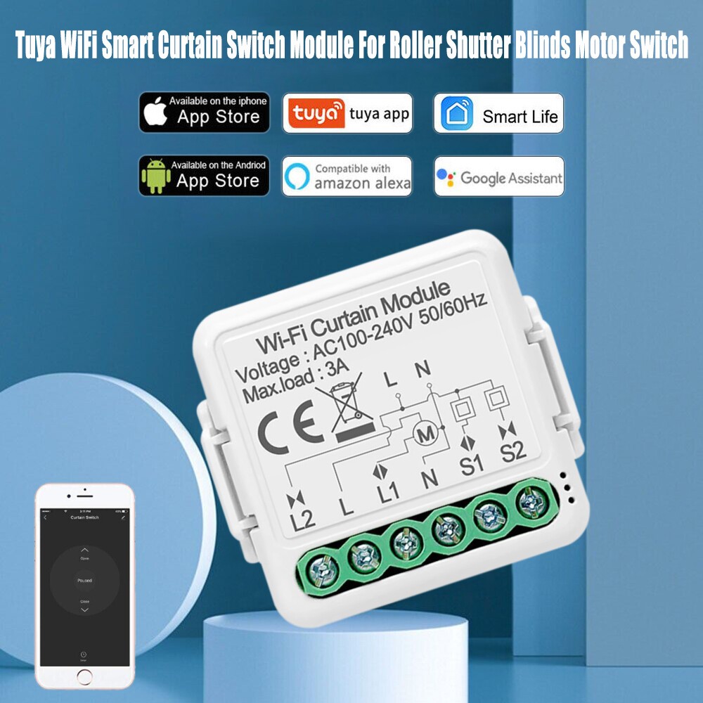 Smart WiFi Switch Curtain Blinds Module Roller Shutter Motor For Tuya Alexa US