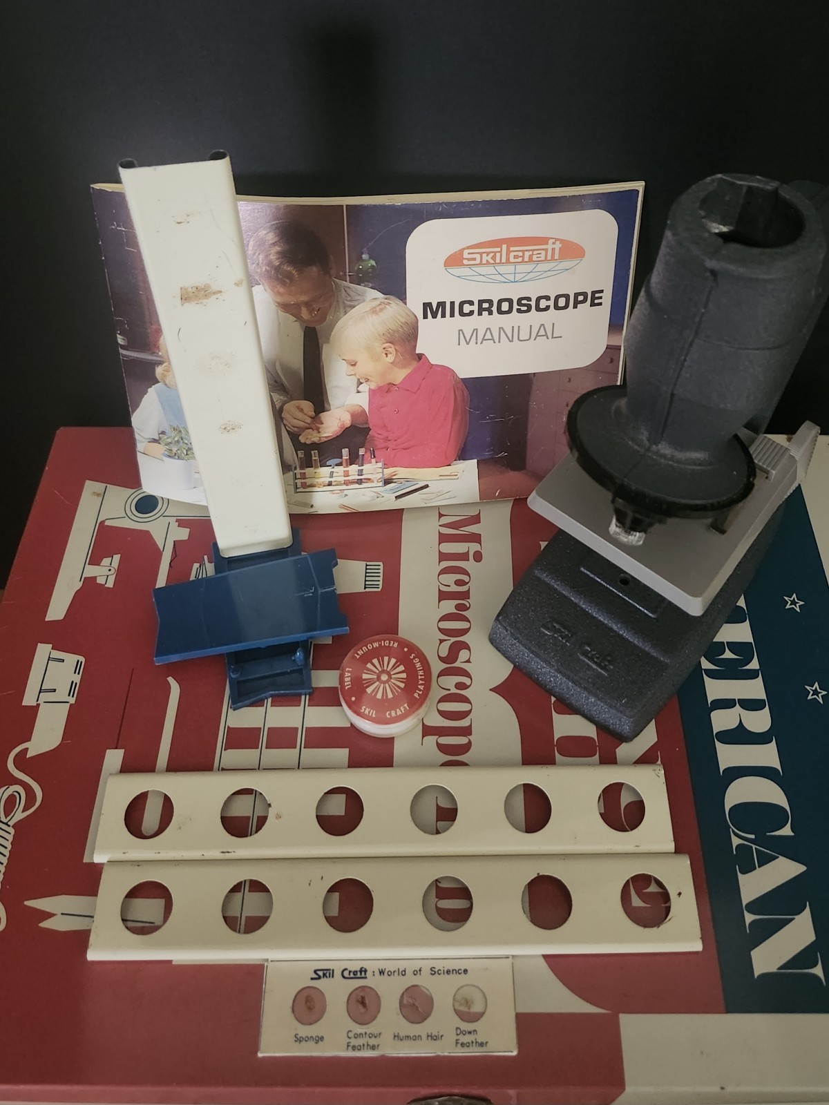 Vintage Skilcraft American Science Series Microscope Lab set  (((PARTS ONLY)))
