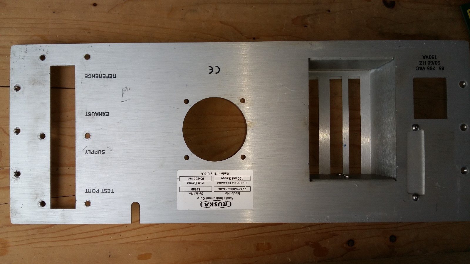 Rear Panel for Ruska 7215 XI Digital Pressure Controller