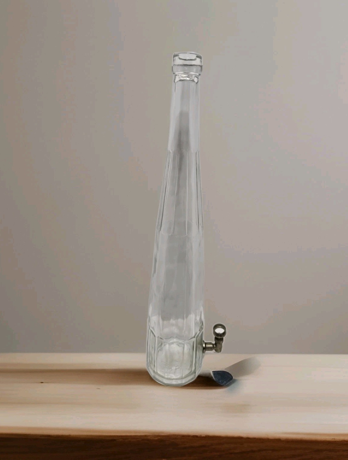 Vintage DRL Solaro Italy Glass Decanter Bottle 20” Tall with Spout  Very Rare